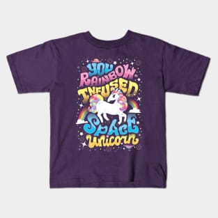 Rainbow-infused Space Unicorn Kids T-Shirt